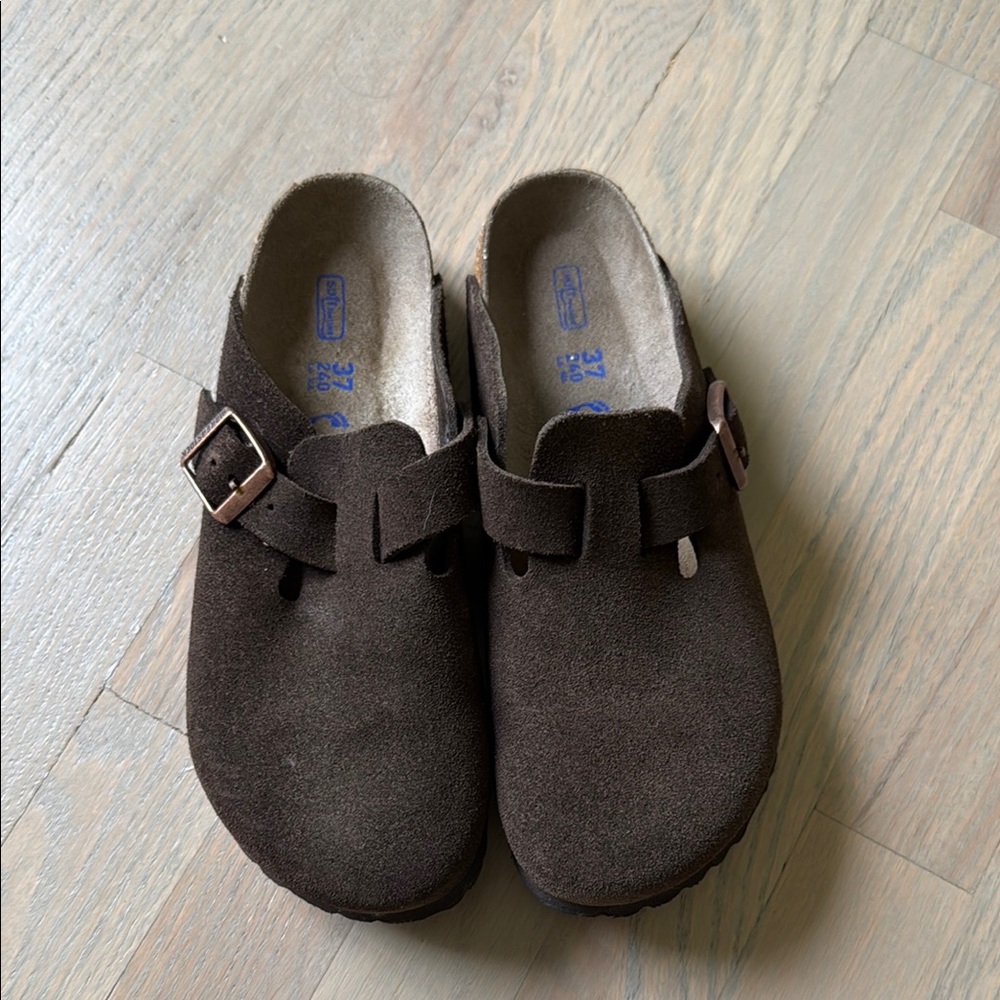 Birkenstock Brown Slippers with Cork Footbed